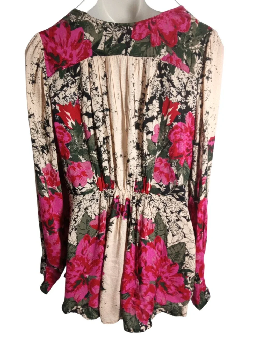 Free People Floral Lightweight Hook Closure Office Blouse Career Boho Sz SP